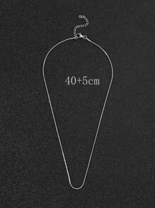 1入組不銹鋼銀男士簡約風項鍊日常裝飾