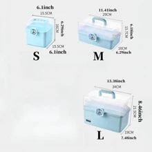 1入組藥品收納盒,家用的便攜藥收納容器,車藥整理收納盒,大容量多層藥急救箱,家庭藥品收納盒,合適的適用於老年和兒童 - 藍色 - 查看 2