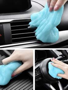 1pc Blue Soft Glue For Cleaning Dust In Car Interior Gaps - Blue - View 2