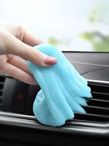 1pc Blue Soft Glue For Cleaning Dust In Car Interior Gaps - Blue - View 1