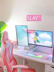1入粉色slay St標誌牆貼,有趣pvc自黏可拆式牆貼,復古家居裝飾diy藝術壁畫,y2k風格街道標誌牆貼,適用於女生宿舍、酒吧、派對 - 粉色 - 查看 2