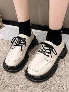 Fashionable Women's Platform Shoes - Beige - View 3