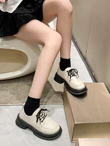 Fashionable Women's Platform Shoes - Beige - View 2