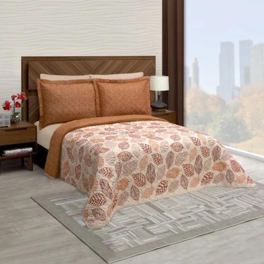 Pinsonic Lightweight Double View Printed Duvet - Orange - View 1