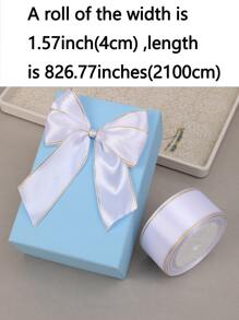 (1卷的緞帶)DIY玫瑰花材料緞面緞帶適用於裝飾蛋糕,禮物,婚禮派對,,金色緞帶