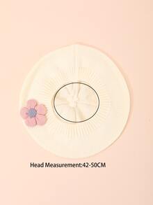 1pc Infant Toddler Cute Solid Color Knitted Beret With Flower Decor For Spring And Autumn Winter