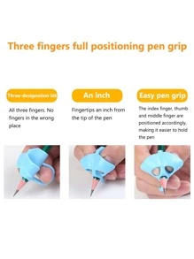 5pcs/Pack Three Finger Positioning Pen Holder Correction Device, Perfect For Kids In Kindergarden And Primary School, Random ColorSchool, Student,Stationery,School Supplies - Pink - View 8