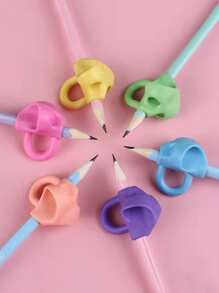 5pcs/Pack Three Finger Positioning Pen Holder Correction Device, Perfect For Kids In Kindergarden And Primary School, Random ColorSchool, Student,Stationery,School Supplies - Pink - View 3