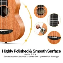 Donner Concert Tenor Ukulele For Beginners Adults 23/26 Inch Mahogany Travel Ukalalee Yukalalee 1Pc With Complete Kits Accessories Bag Strap Tuner Strings Picks Cloth Musical Instruments Gift DUC-100/DUT-100 Series - DUT-100 次中音 26 英寸 - 查看 3