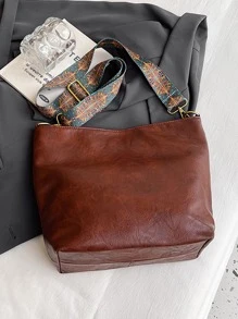 Vintage Crossbody Bag Hobo Bag Casual Zipper Shoulder Bag Retro Style Large Capacity Crossbody Bag For Work & School Mother's Day Gift For Mom