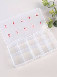 1 pièce Grande boîte de rangement pour nail art avec 10 compartiments, organisateur de bijoux transparent pour faux ongles, accessoires de nail art, décoration de strass, stockage d'ongles à clipser, étui à outils pour ongles, fournitures pour ongles, outils pour ongles, outils de nail art, rentrée scolaire, ongles, outils pour ongles à clipser
