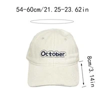 Letter Embroidered Simple Design Baseball Cap, Unisex Fashionable Hat - Apricot - View 3