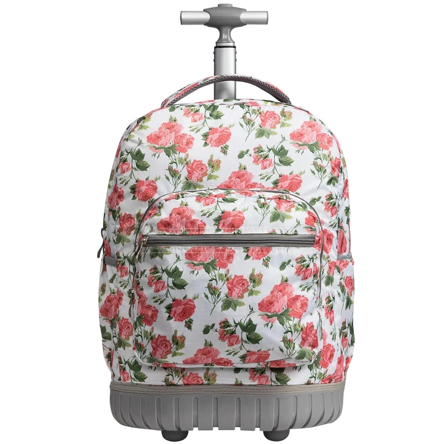 18 Inches Wheeled Rolling Backpack Multi-Compartment College Books ...