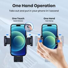 TOPK車載手機支架，升級版可調節水平和垂直手機支架，適用於汽車儀表板 - 黑色 - 查看 6