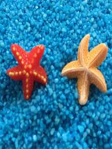 10入組小海星小雕像,風格海星,微型山水裝飾,手工製作,水族館海灘裝飾用品,玩具屋裝飾品 - 彩色 - 查看 2