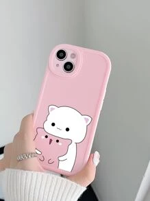 1pc Cartoon Cat Big Eye Matte Phone Case, Lens Protection Matte Phone Case, Cute Phone Case, Covers, Compatible With IPhone Case & Galaxy Case, Phone Case, Case 17 Pro Max, Covers, Cute Phone Case, Cover For IPhone & Galaxy Protective Shell, Phone Case, Compatible With IPhone 15 Case, Compatible With IPhone 16 Promax Case, Compatible With IPhone 16 Case, Compatible With IPhone 14 Case, Compatible With IPhone 18 Pro, Compatible With IPhone 18 Promax - Multicolor - View 2