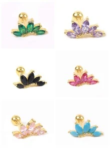 1入組彩色耳環S925純銀耳環適合女士耳釘婚禮派對精細的首飾配件禮物