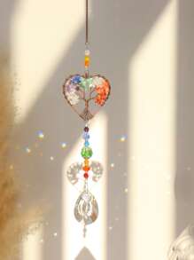 1pc Heart Design Crystal Decor Wall Hanging - Multicolor - View 4