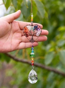 1pc Heart Design Crystal Decor Wall Hanging - Multicolor - View 3