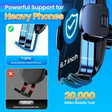 TOPK車載手機支架，升級版可調節水平和垂直手機支架，適用於汽車儀表板 - 黑色 - 查看 4