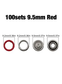 100入組紅色的鏤空五爪扣飾 - 紅色 - 查看 4