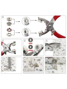 100入組紅色的鏤空五爪扣飾 - 紅色 - 查看 7