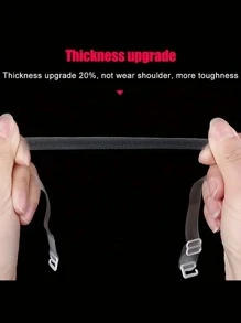 2 piezas/set de mujeres transparente Sujetador invisible tirantes sin tira anti deslizante Ropa interior Sujetador banda - transparente - Ver 5