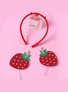 Diademas De Niñas Con Decoración De Fresas Brillantes Para Fiestas - Multicolor - Ver 3
