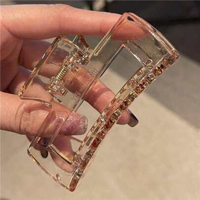 1入女用髮夾，透明大號髮夾，韓式亞克力髮夾，適合日常使用