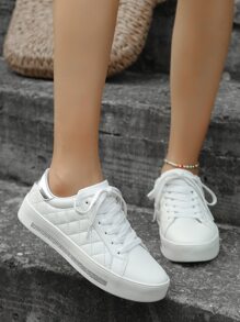 2023年新款網紋風格潮流百搭女鞋,防滑舒適,耐磨戶外運動鞋 - 白色 - 查看 5