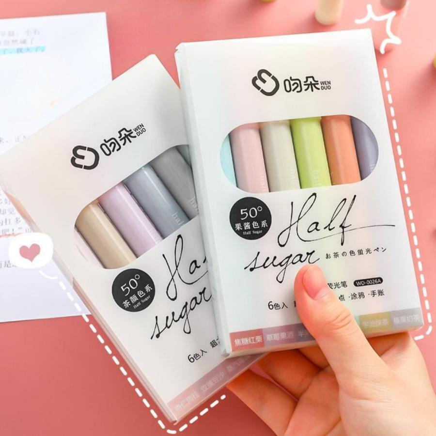 6 st./set Mixed kleur Highlighterpen Sets