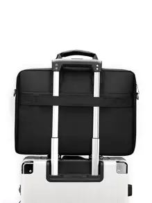 Contrast Color Simple Style Laptop Bag, Can Be Used As Shoulder Bag Or Crossbody Bag For Business/Commute Laptop Sleeve Computer Bag For School Student Black Bag Computer Bag Case Back To School Briefcase Shoulder Messenger Bag Tablet Bag Case Pouch For Men Women School Supplies Classroom Laptop Bags Classroom Bags Teacher Storage Bags Classroom Organizer Bags - Black - View 7