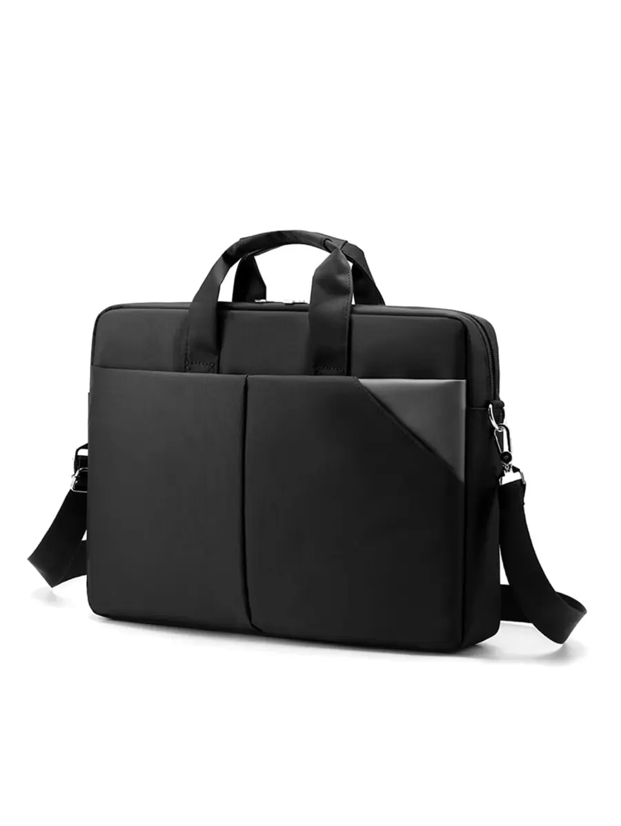 Contrast Color Simple Style Laptop Bag, Can Be Used As Shoulder Bag Or Crossbody Bag For Business/Commute Laptop Sleeve Computer Bag For School Student Black Bag Computer Bag Case Back To School Briefcase Shoulder Messenger Bag Tablet Bag Case Pouch For Men Women School Supplies Classroom Laptop Bags Classroom Bags Teacher Storage Bags Classroom Organizer Bags - Black - View 1