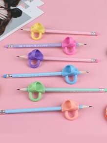 5pcs/Pack Three Finger Positioning Pen Holder Correction Device, Perfect For Kids In Kindergarden And Primary School, Random ColorSchool, Student,Stationery,School Supplies - Pink - View 9