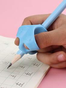 5pcs/Pack Three Finger Positioning Pen Holder Correction Device, Perfect For Kids In Kindergarden And Primary School, Random ColorSchool, Student,Stationery,School Supplies - Pink - View 7