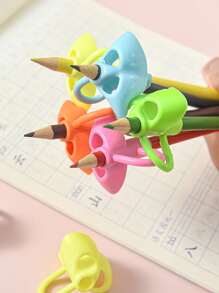 5pcs/Pack Three Finger Positioning Pen Holder Correction Device, Perfect For Kids In Kindergarden And Primary School, Random ColorSchool, Student,Stationery,School Supplies - Pink - View 10