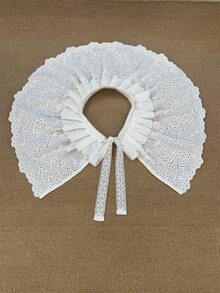 女士鉤花網空中披肩,夏季薄款穿搭襯衫、背心外套配件,假領領口