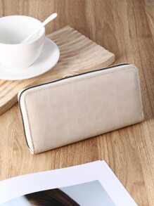1 Miếng Thanh lịch Màu be Dập nổi cá sấu Ví - Màu be - Xem 5