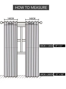 2pcs Super Soft Semi-blackout White Window Curtains - White - View 6