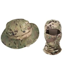 Conjunto de 2 sombreros unisex de camuflaje con protección solar, transpirables, con protección completa, sombrero de cubo, balaclava, gorra americana, cubierta facial, pañuelo de cabeza exterior de verano, sombrero con accesorio integrado adecuado para deportes, pesca, ciclismo, senderismo, camping, escalada, exploración y tiro con arco - Multicolor - Ver 6