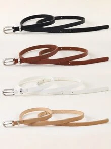 4pcs/Set Simple Women's Belt Set Summer, School Fall, Autumn, Halloween - Multicolor - View 3