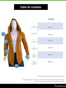 Suéter Largo Capa  Cárdigan Abrigo Saco Para Hombre Con Gorro - Amarillo Mostaza - Ver 7