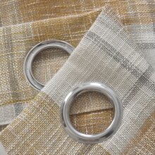 1pc Thick Embroidered Yellow Voile Curtain With Rod Hole - Yellow - View 3