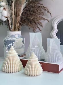 3D圣诞装饰蜡烛硅胶模具DIY香薰蜡烛香皂模具石膏环氧树脂工艺模具家居装饰用品 - 白色 - 查看 4