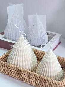 3D圣诞装饰蜡烛硅胶模具DIY香薰蜡烛香皂模具石膏环氧树脂工艺模具家居装饰用品 - 白色 - 查看 1