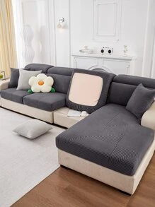 1入款式通用四季毛絨提花沙發坐墊套,極簡現代風格迷人寵物防護彈性沙發套,防刮花純色沙發保護套,適用於l形和1-4人座椅(分開售賣)