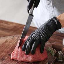 黑色PVC乳膠紋身貼家庭清潔洗碗手套