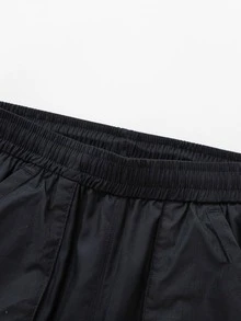 Balabala 1pc Tween Boy Letter Graphic Elastic Waist Pants suitable for Spring and Autumn - Black - View 3