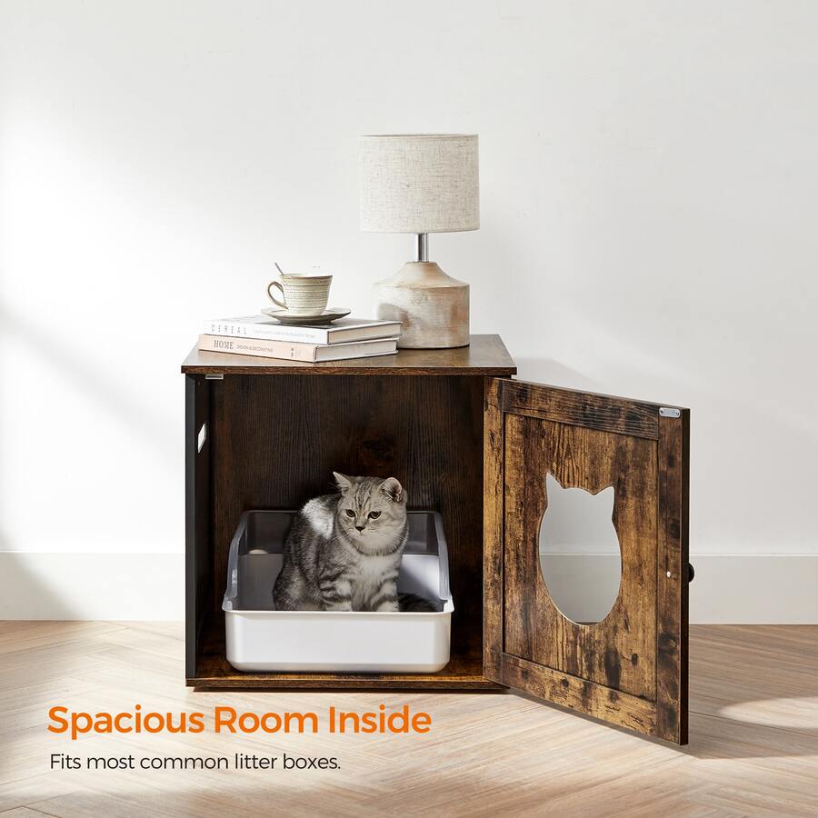 FEANDREA Cat Litter Box Furniture, Hidden Litter Box Enclosure