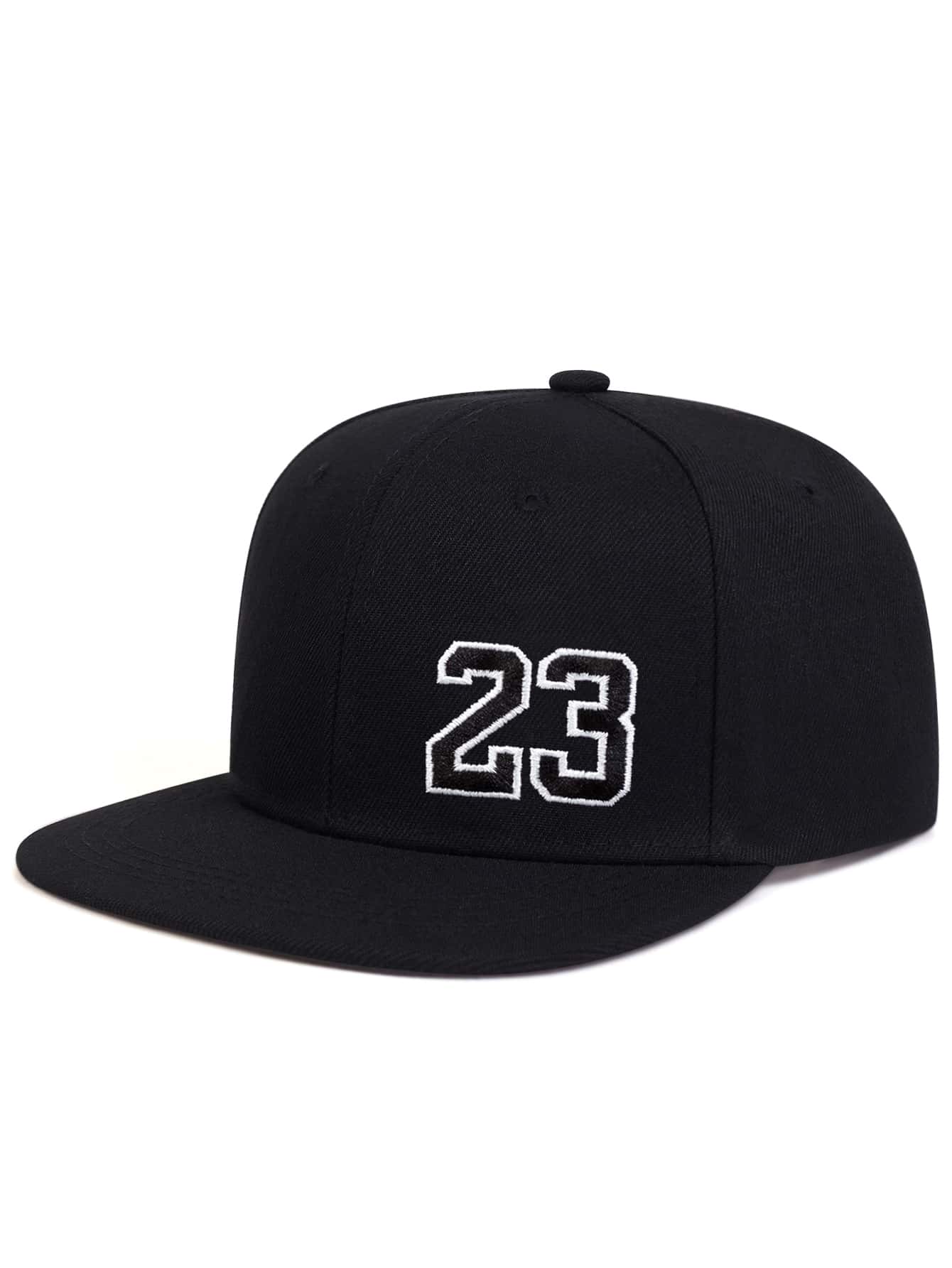 1pc Unisex Digital Embroidery Hip Hop Cap, Outdoor Adjustable Casual Hat For Spring And Autumn Street,Summer,Beach,Holiday,Festival,Travel - Black - View 1